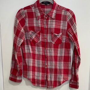 Forever 21 Red and White Plaid Shirt